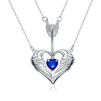 Fashion Arrow Piercing Heart Pendant Multilayer Necklace sku image 5