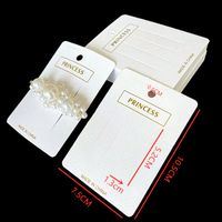 100pcs White Bronzing Clip Card Diy Paper Card Korean Version Jewelry Packaging Card Paper Packaging Bag Headwear Card Wholesale main image 2