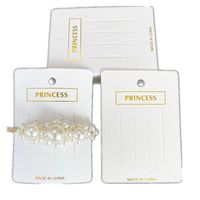 100pcs White Bronzing Clip Card Diy Paper Card Korean Version Jewelry Packaging Card Paper Packaging Bag Headwear Card Wholesale main image 3