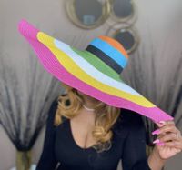 Sombrero De Paja Parasol De Playa De Ala Grande De 25 Cm De Ala De Mujer De 70 Cm De Diámetro main image 1