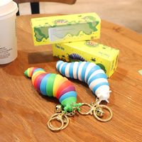 Cartoon Decompression Fingertip Snail Slug Bag Toy Car Caterpillar Pendant Keychain main image 1