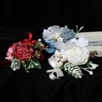 Western-style Wedding Supplies Bride And Groom Simulation Corsage Brooch main image 3