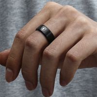 8mm Stainless Steel Laser Marking Ring For Men And Women main image 3