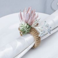 Western-style Hotel Restaurant Table Props Simulation Flower Napkin Buckle Linen Ring main image 4