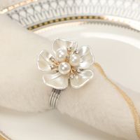 New Western Restaurant Hotel Flower Pearl Folding Flower Towel Ring Wholesale main image 1