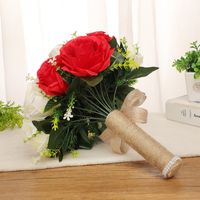 Fournitures De Mariage De Mode Mariée Tenant Des Fleurs Simulation Rose main image 3