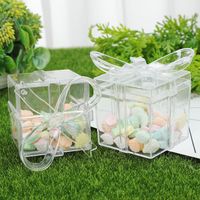 Boîte-cadeau De Bonbons Carrés En Plastique Transparent De Qualité Alimentaire Transfrontalière Boîte De Bonbons De Mariage Boîte-cadeau De Compagnon De Mariage Boîte D&#39;emballage main image 1