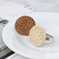Rattan Simulation Napkin Buckle Western Restaurant Mouth Cloth Ring Wholesale main image 4