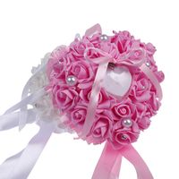 European Style Can Be Hung Foam Rose Wedding Heart-shaped Ring Pillow Ring Box main image 3