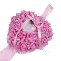 European Style Can Be Hung Foam Rose Wedding Heart-shaped Ring Pillow Ring Box main image 4