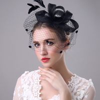 Fashion Bow Handmade Feather Headdress Retro Banquet Linen Hat main image 1