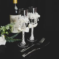 European-style Wedding Wine Glasses Bride And Groom Wedding Glass Goblets Set Banquet Champagne Glasses Party Wine Glasses main image 2