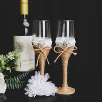 European-style Wedding Wine Glasses Bride And Groom Wedding Glass Goblets Set Banquet Champagne Glasses Party Wine Glasses main image 3