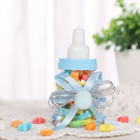 Creative Baby Full Moon Gift Candy Box European-style Milk Bottle Shape Transparent Pet Plastic Round Cute Candy Box main image 3