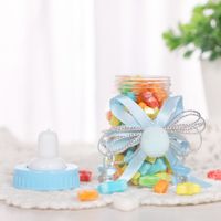 Creative Baby Full Moon Gift Candy Box European-style Milk Bottle Shape Transparent Pet Plastic Round Cute Candy Box main image 4