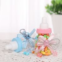 European-style Creative Cute Milk Bottle Transparent Plastic Wedding Candy Box Baby Shower Birthday Gift Packaging Sugar Box main image 3