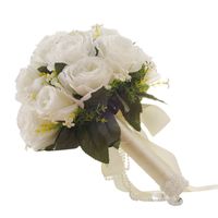 Mariée De Mariage De Fleur De Simulation Blanche Tenant Une Fleur Fournitures De Mariage Occidentales Créatives main image 5