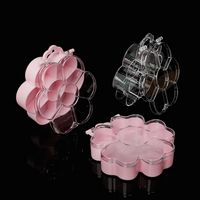 Simple With Cover Home Transparent Plastic Jewelry Box Dust-proof Multi-grid Jewelry Box Girl Heart Earrings Necklace Storage Box main image 5