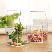 6cm Plastic Packaging Candy Box Ps Flip Cover Square Transparent Mini Jewelry Storage Box Food Packaging Small Box main image 2