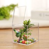 6cm Emballage En Plastique Boîte À Bonbons Ps Couvercle Rabattable Carré Transparent Mini Boîte De Rangement De Bijoux Emballage Alimentaire Petite Boîte main image 3