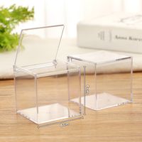 6cm Plastic Packaging Candy Box Ps Flip Cover Square Transparent Mini Jewelry Storage Box Food Packaging Small Box main image 5