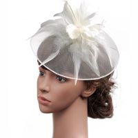 Fashion Women's Top Hat Linen Feather Banquet Wedding Hat main image 3