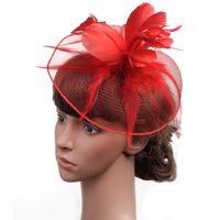 Fashion Women's Top Hat Linen Feather Banquet Wedding Hat main image 4