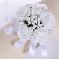 New White Simulation Wedding Bride Wrist Flower Wedding Supplies Wholesale main image 3
