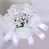 New White Simulation Wedding Bride Wrist Flower Wedding Supplies Wholesale main image 4