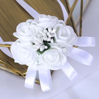 New White Simulation Wedding Bride Wrist Flower Wedding Supplies Wholesale main image 5