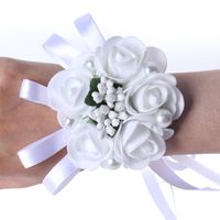 Neue Weiße Simulation Hochzeit Braut Handgelenk Blume Hochzeit Liefert Großhandel main image 6