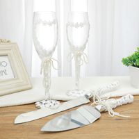 Gift Box Wedding Champagne Glass Wine Glass Birthday Cake Knife Fork Set main image 1