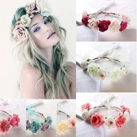 New Fashion Bohemian Flower Headband Bridal Photo Headwear main image 1