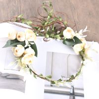New Bohemian Beach Simulation Flower Headband Bridal Garland Hairband Wholesale main image 5