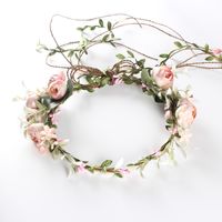 European And American Bridal Headwear Garland Seaside Holiday Simulation Flower Hairband Wholesale Exclusively For Cross-border Platform Headwear main image 3