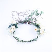 European And American Bridal Headwear Garland Seaside Holiday Simulation Flower Hairband Wholesale Exclusively For Cross-border Platform Headwear main image 6
