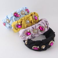 New Fashion European And American Baroque Diamond-studded Fabric Simple Personality Headband Ladies Photo Party Hair Accessories Headwear Women main image 2