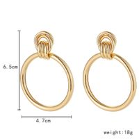 Fashion Circle Metal Interlocking Gold-plated Large Geometric Earrings Women main image 5