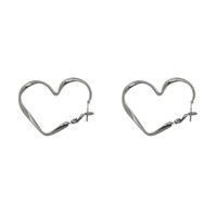 Fashion Exaggerated Big Heart Hollow Alloy Hoop Earrings main image 6