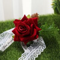 New Creative Wedding Bride And Groom Simulation Rose Flower Wrist Flower sku image 4