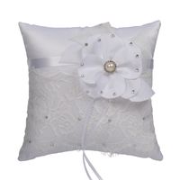 New Wedding Supplies Hollow Lace Fabric Ring Pillow Ring Box Wholesale sku image 1