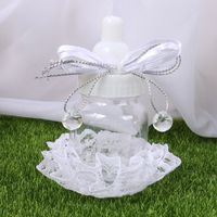 European-style New Creative Wedding Candy Box Drill Bear Lace Lace Accessories Small Bottle Shape Candy Box Wedding Wholesale sku image 1