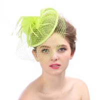 Fashion New Linen Yarn Bridal Hat Large Mesh Banquet Wedding Hat sku image 1