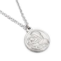 Retro Style Stainless Steel Round Pendant Mother's Day Necklace sku image 1