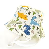 1014 Cotton Thin Baby Hat Spring And Summer Hat Animal Pattern Hat Children Sunscreen Fisherman Hat Men And Women Basin Hat New sku image 1