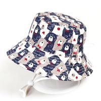 1014 Cotton Thin Baby Hat Spring And Summer Hat Animal Pattern Hat Children Sunscreen Fisherman Hat Men And Women Basin Hat New sku image 2