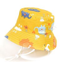 1014 Cotton Thin Baby Hat Spring And Summer Hat Animal Pattern Hat Children Sunscreen Fisherman Hat Men And Women Basin Hat New sku image 4