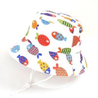 1014 Cotton Thin Baby Hat Spring And Summer Hat Animal Pattern Hat Children Sunscreen Fisherman Hat Men And Women Basin Hat New sku image 5
