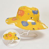 1014 Cotton Thin Baby Hat Spring And Summer Hat Animal Pattern Hat Children Sunscreen Fisherman Hat Men And Women Basin Hat New sku image 9
