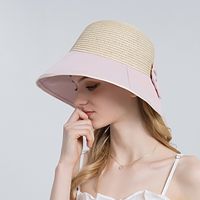 Fashion Fisherman Hat Female Summer Bow Sun Straw Hat Female sku image 4